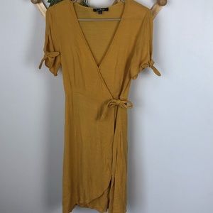 Lulus yellow wrap dress